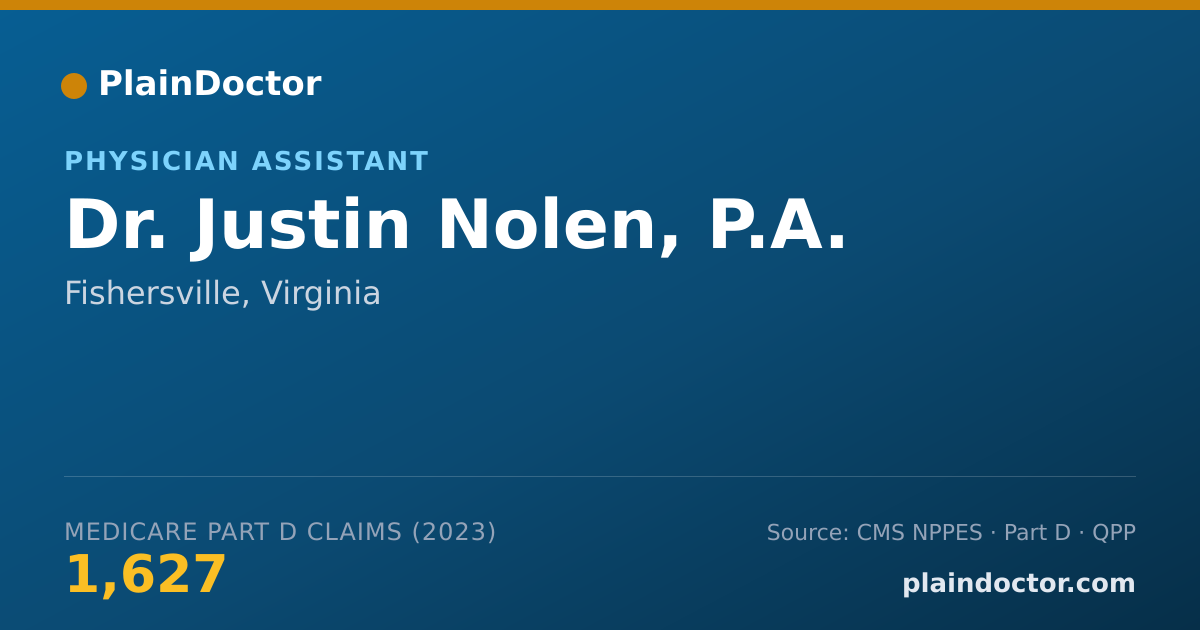 Shareable card for Justin Nolen, P.A. - Physician Assistant, Fishersville, VA