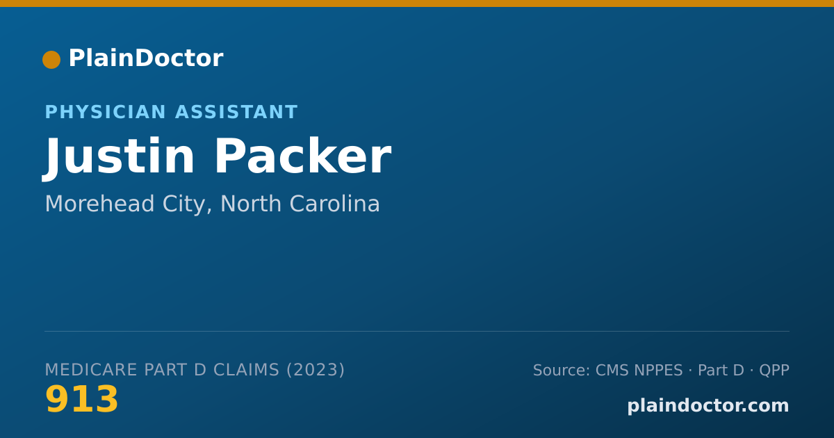 Shareable card for Justin Packer - Physician Assistant, Morehead City, NC