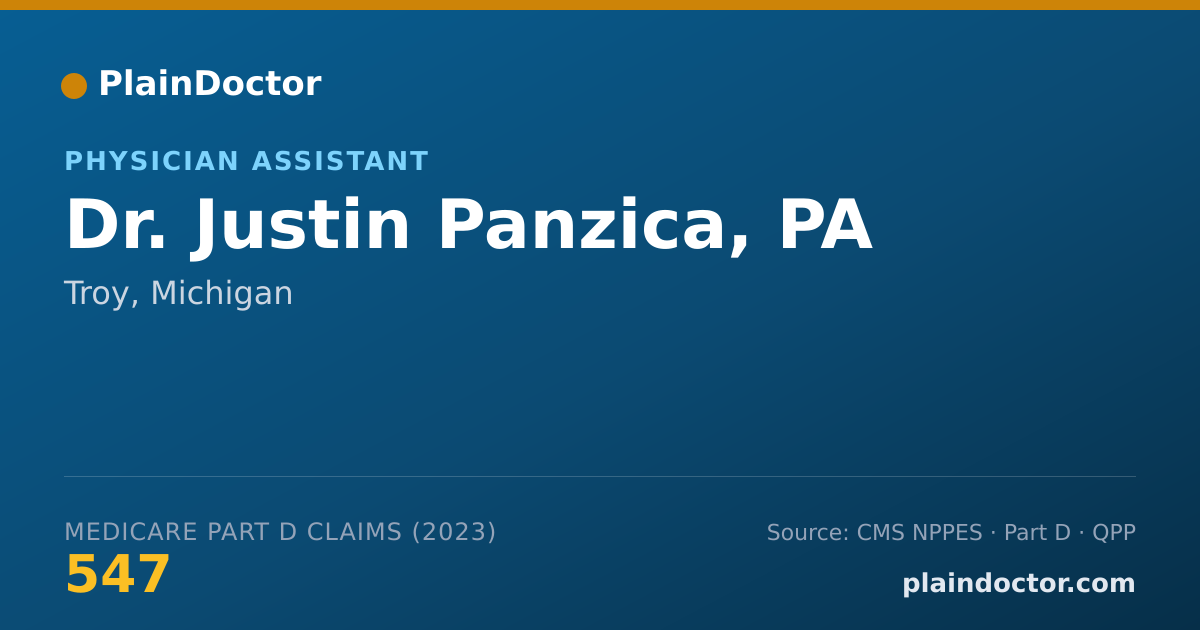 Shareable card for Justin Panzica, PA - Physician Assistant, Troy, MI