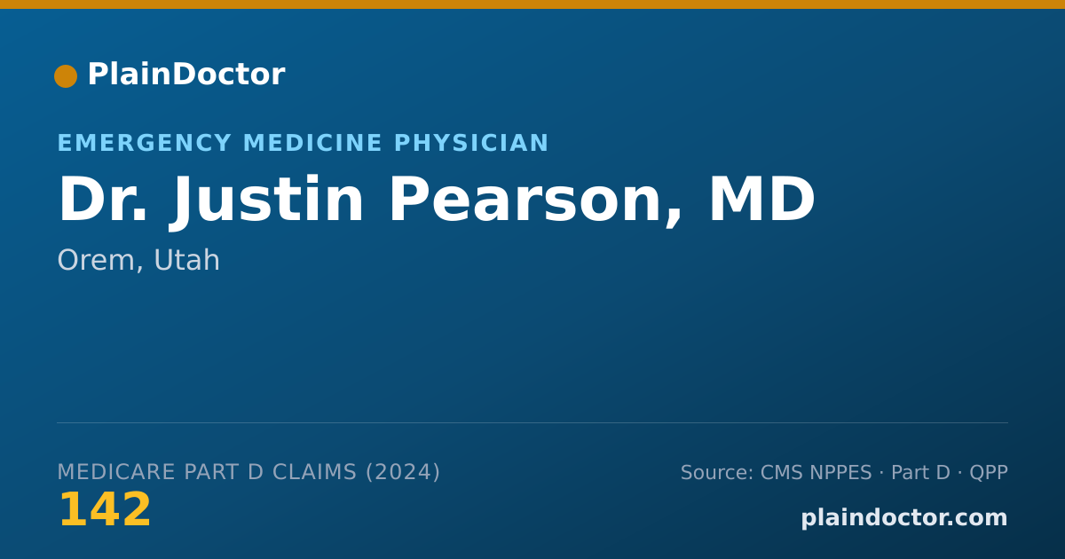 Shareable card for Justin Pearson, MD - Emergency Medicine Physician, Orem, UT