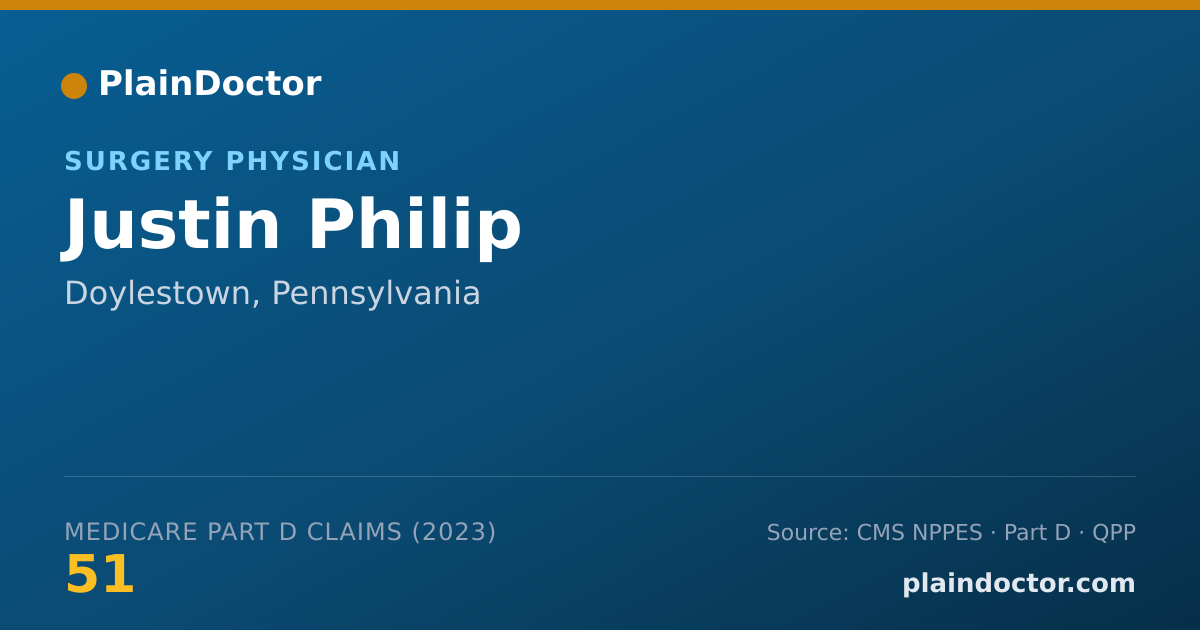 Shareable card for Justin Philip - Surgery Physician, Doylestown, PA