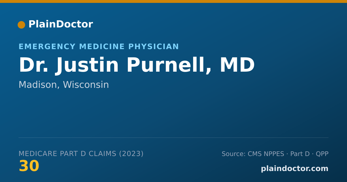 Shareable card for Justin Purnell, MD - Emergency Medicine Physician, Madison, WI