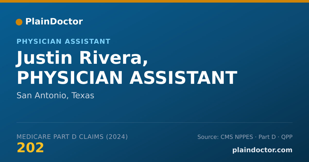 Shareable card for Justin Rivera, PHYSICIAN ASSISTANT - Family Medicine Physician, San Antonio, TX