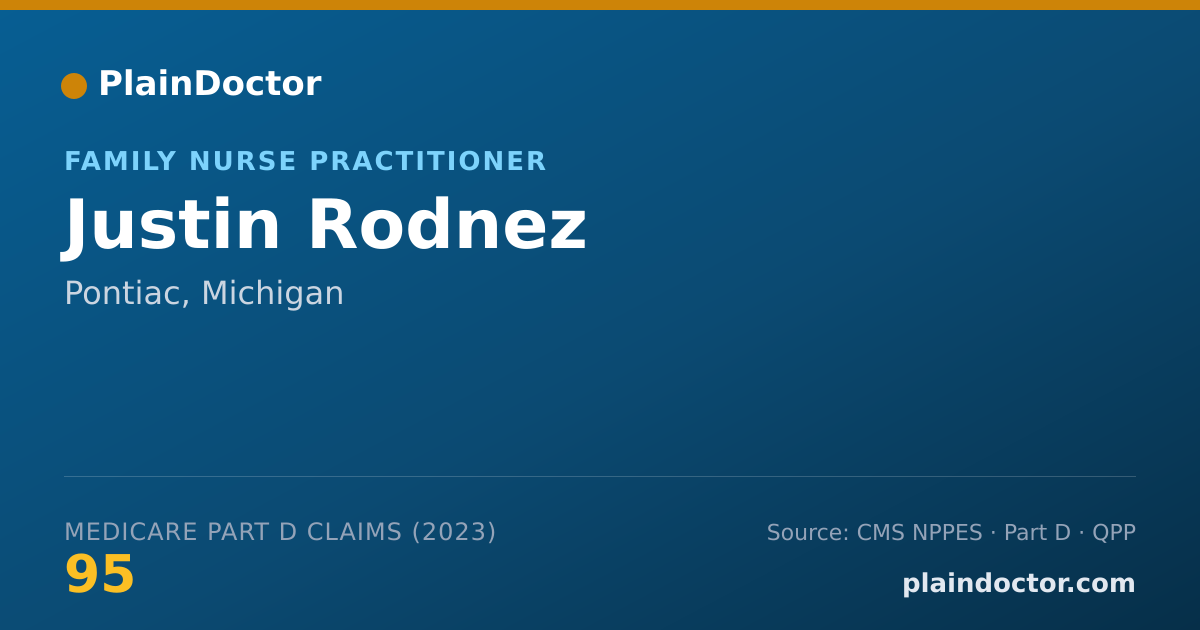 Shareable card for Justin Rodnez - Family Nurse Practitioner, Pontiac, MI