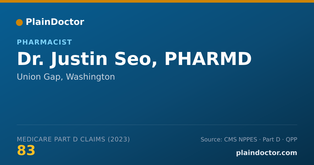 Shareable card for Justin Seo, PHARMD - Pharmacist, Union Gap, WA