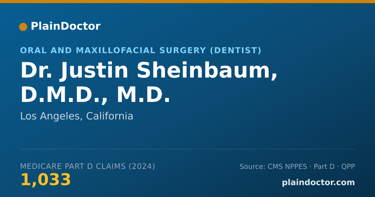 Shareable card for Justin Sheinbaum, D.M.D., M.D. - Oral and Maxillofacial Surgery (Dentist), Los Angeles, CA
