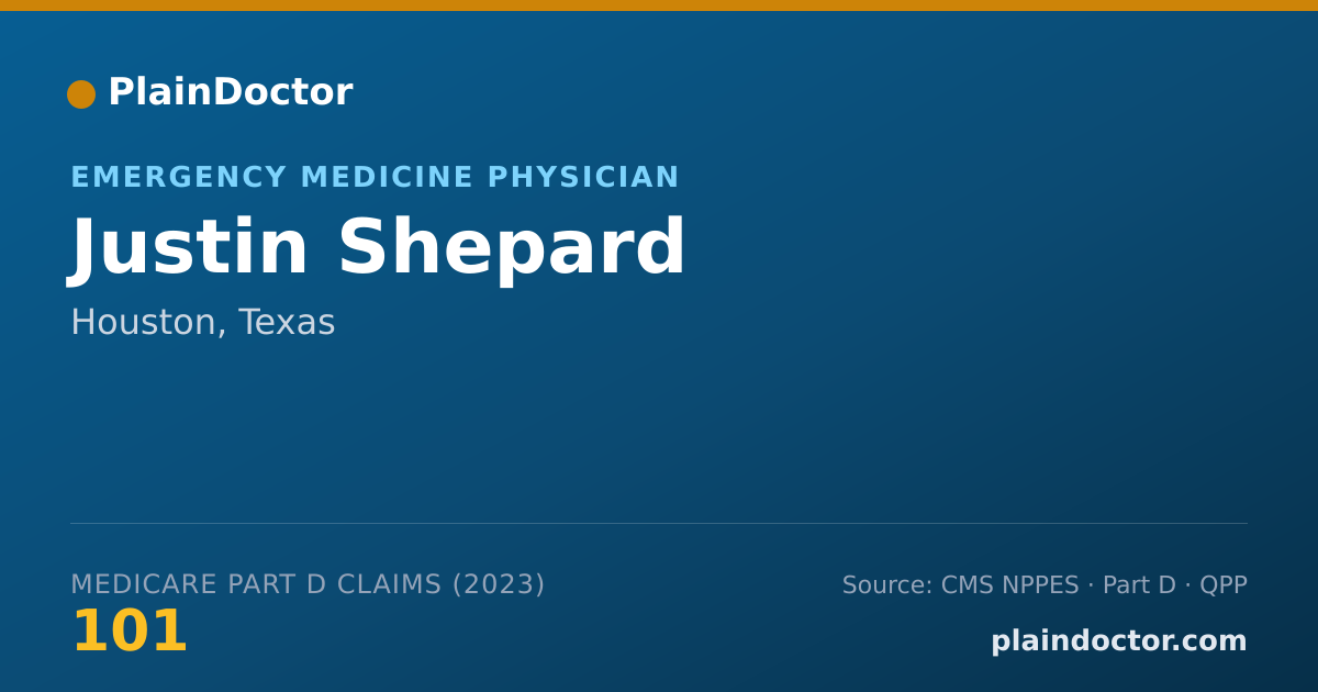 Shareable card for Justin Shepard - Emergency Medicine Physician, Houston, TX