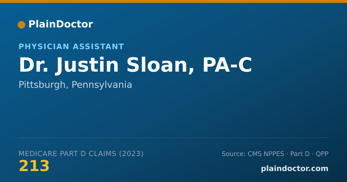 Shareable card for Justin Sloan, PA-C - Physician Assistant, Pittsburgh, PA