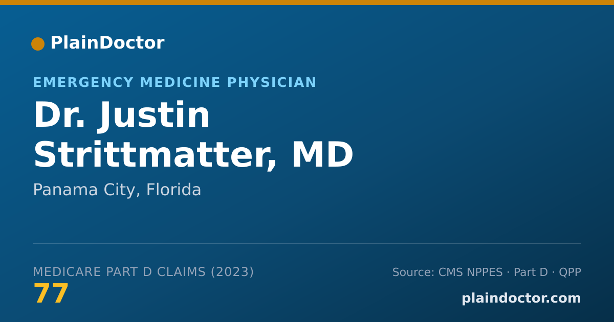 Shareable card for Justin Strittmatter, MD - Emergency Medicine Physician, Panama City, FL