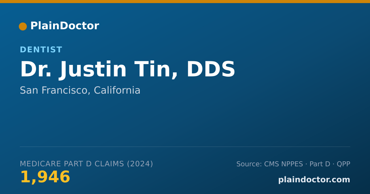 Shareable card for Justin Tin, DDS - Dentist, San Francisco, CA