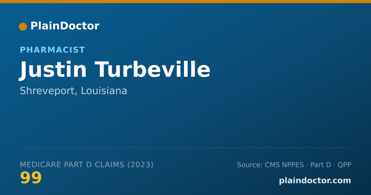 Shareable card for Justin Turbeville - Pharmacist, Shreveport, LA