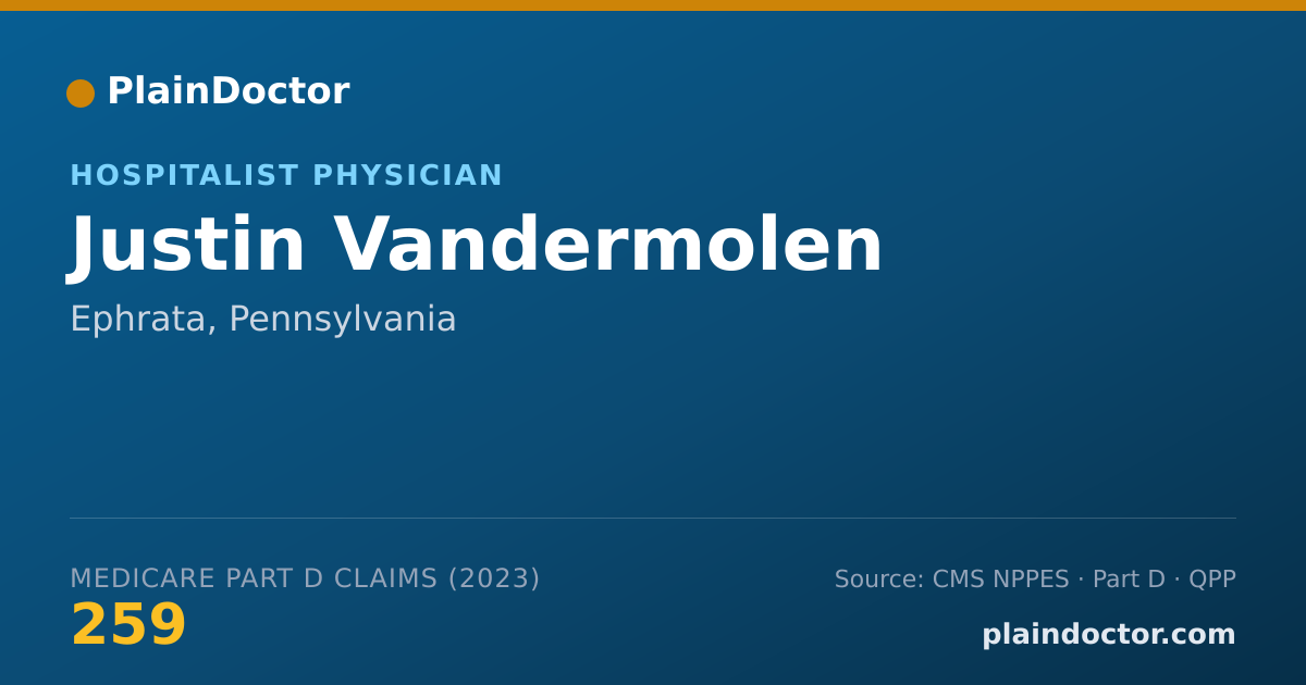 Shareable card for Justin Vandermolen - Hospitalist Physician, Ephrata, PA