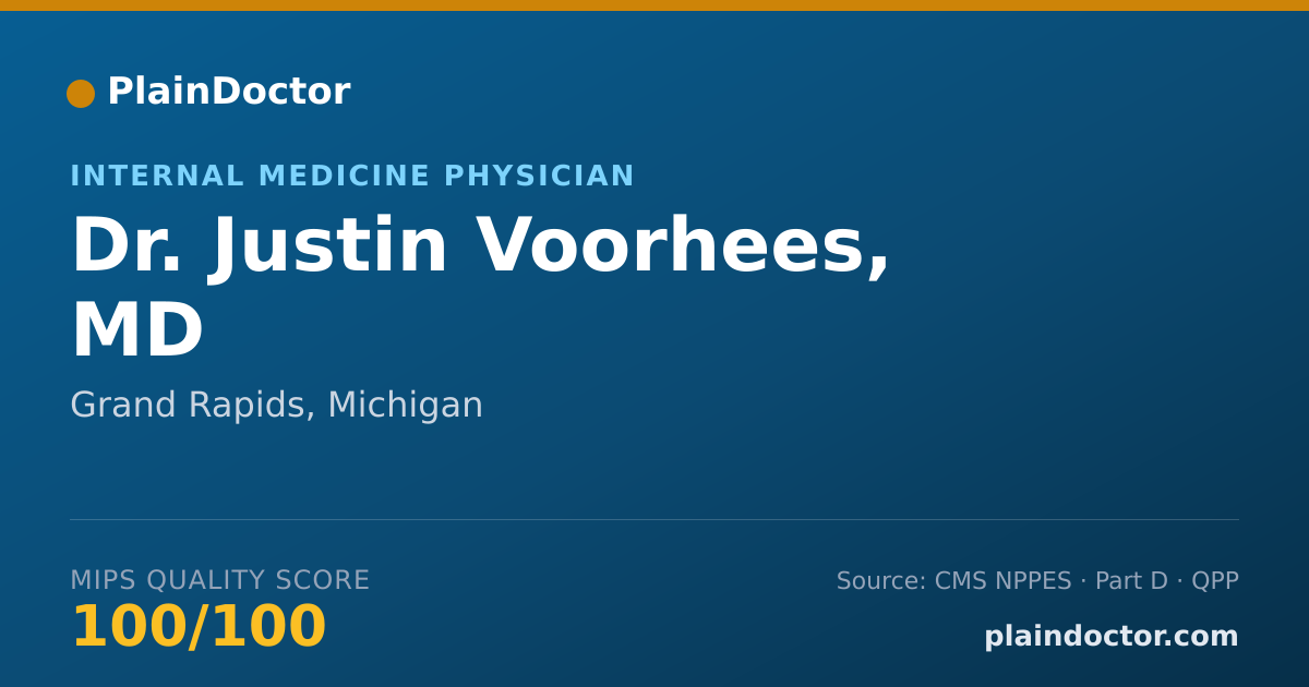 Shareable card for Justin Voorhees, MD - Internal Medicine Physician, Grand Rapids, MI
