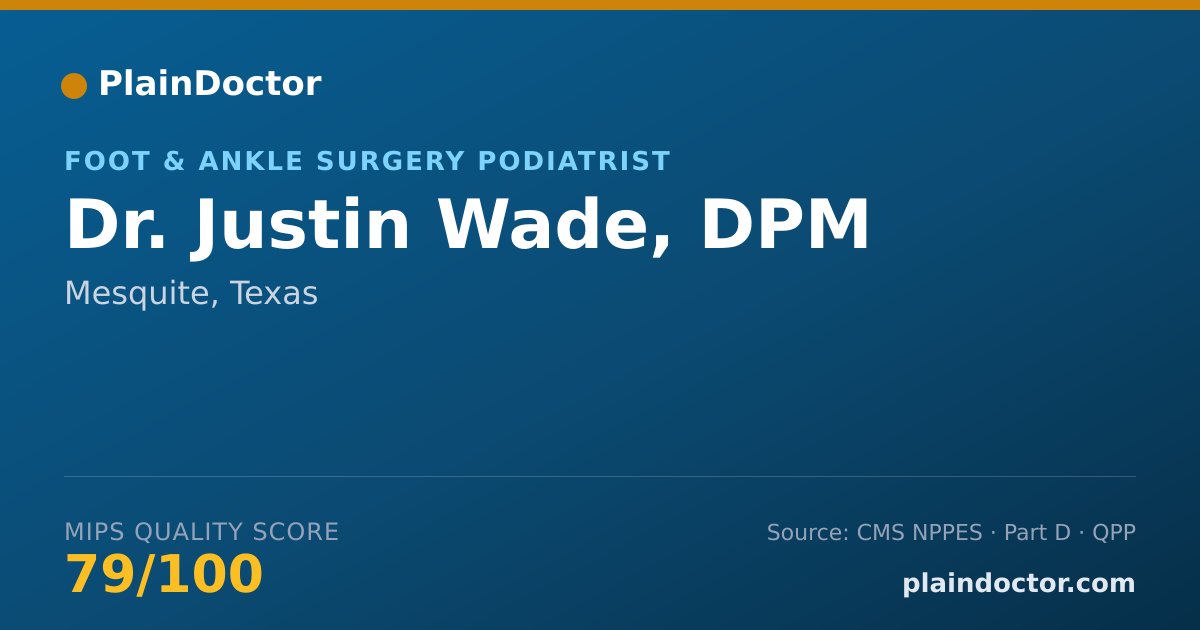 Shareable card for Justin Wade, DPM - Foot & Ankle Surgery Podiatrist, Mesquite, TX