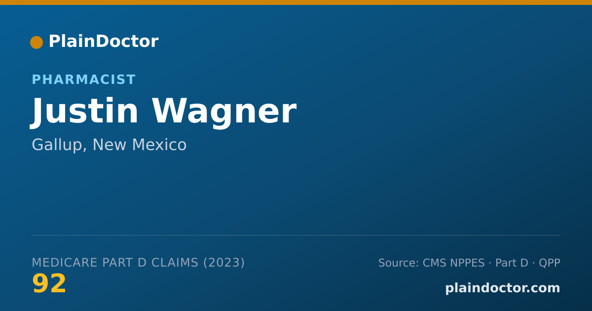 Shareable card for Justin Wagner - Pharmacist, Gallup, NM
