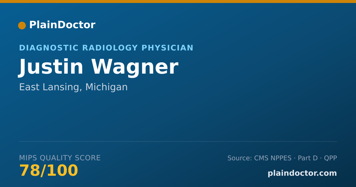 Shareable card for Justin Wagner - Diagnostic Radiology Physician, East Lansing, MI