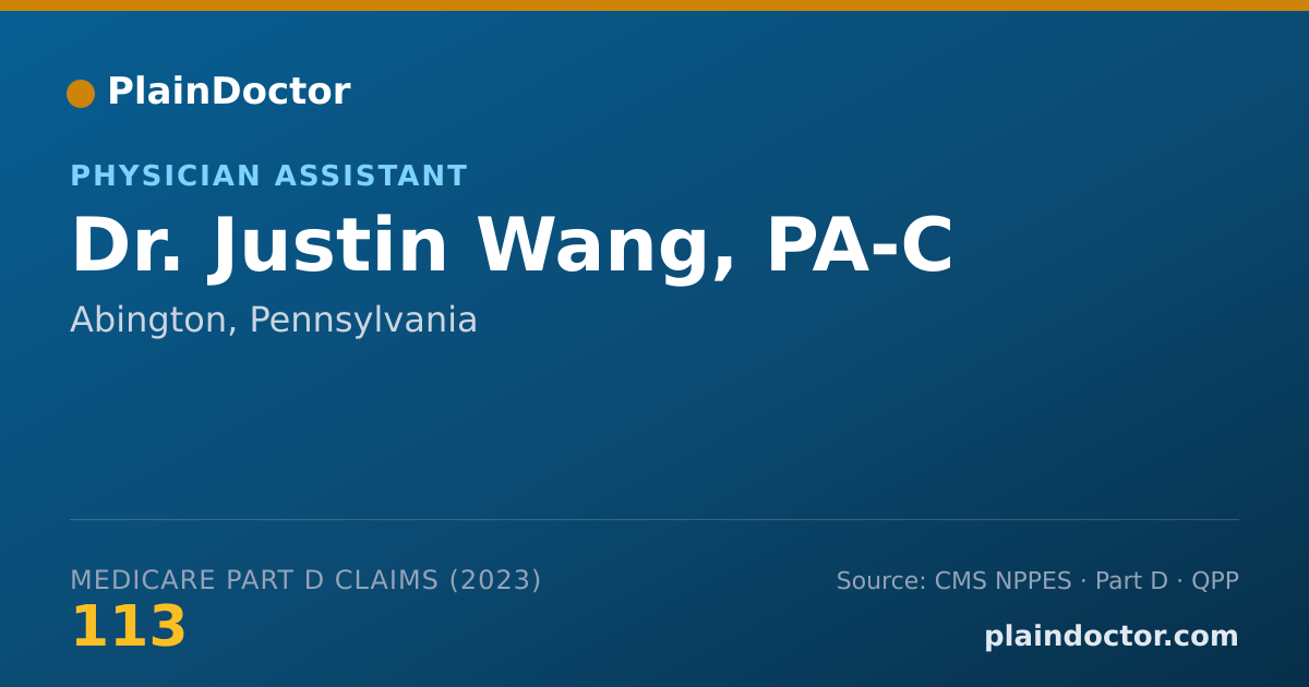 Shareable card for Justin Wang, PA-C - Physician Assistant, Abington, PA
