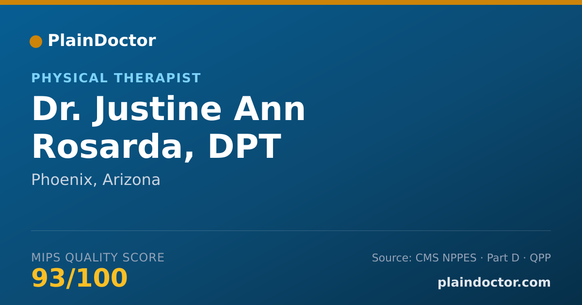 Shareable card for Justine Ann Rosarda, DPT - Physical Therapist, Phoenix, AZ