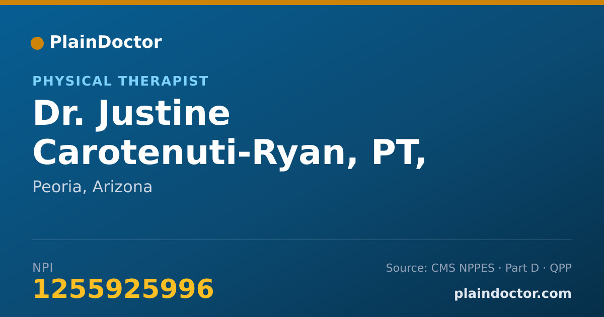 Shareable card for Justine Carotenuti-Ryan, PT, DPT - Physical Therapist, Peoria, AZ