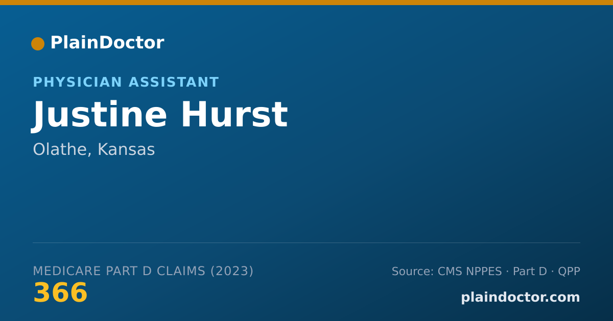 Shareable card for Justine Hurst - Physician Assistant, Olathe, KS