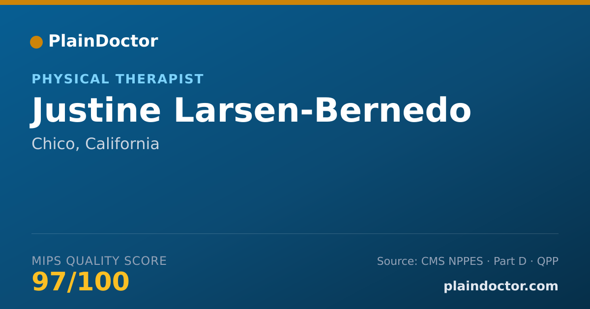 Shareable card for Justine Larsen-Bernedo - Physical Therapist, Chico, CA