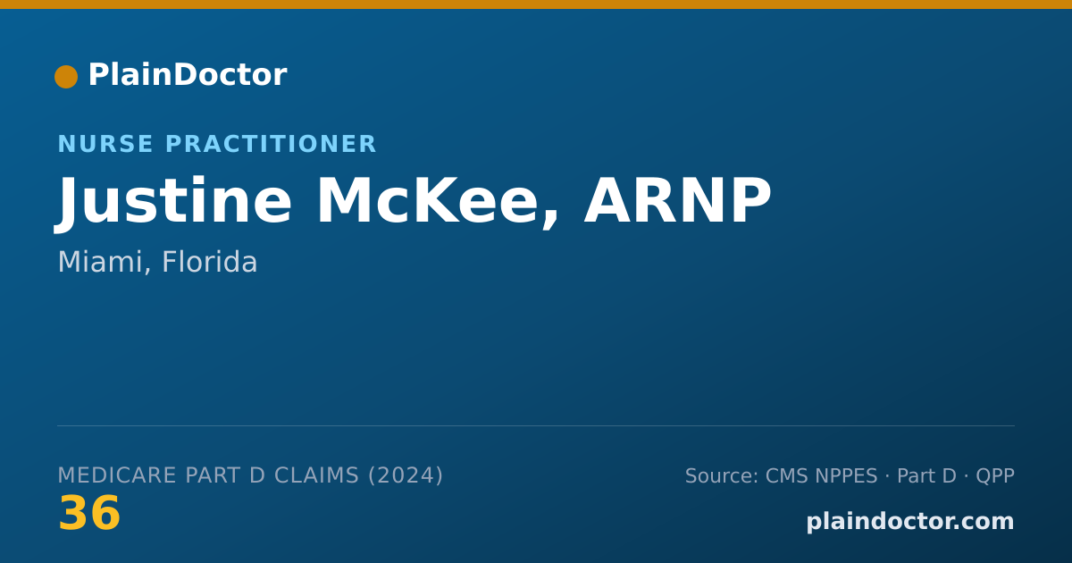 Shareable card for Justine McKee, ARNP - Nurse Practitioner, Miami, FL
