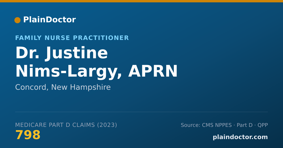 Shareable card for Justine Nims-Largy, APRN - Family Nurse Practitioner, Concord, NH
