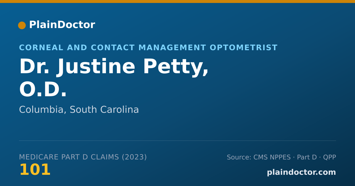 Shareable card for Justine Petty, O.D. - Corneal and Contact Management Optometrist, Columbia, SC