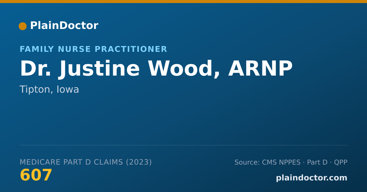 Shareable card for Justine Wood, ARNP - Family Nurse Practitioner, Tipton, IA