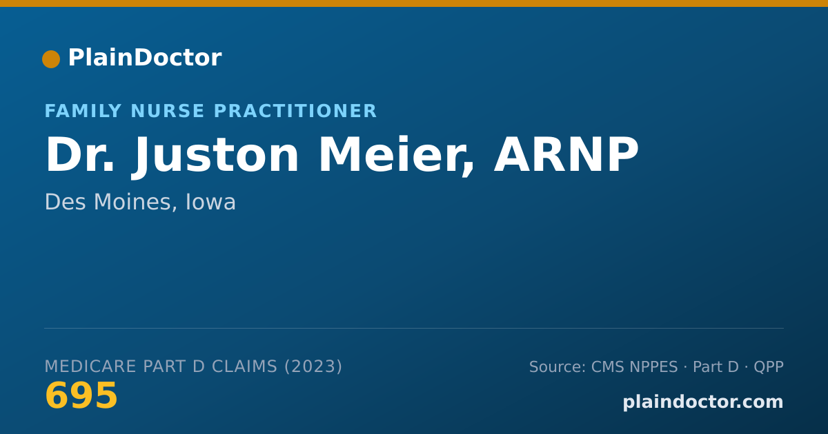 Shareable card for Juston Meier, ARNP - Family Nurse Practitioner, Des Moines, IA