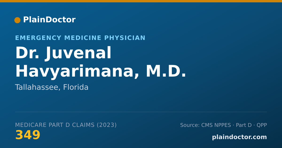 Shareable card for Juvenal Havyarimana, M.D. - Emergency Medicine Physician, Tallahassee, FL