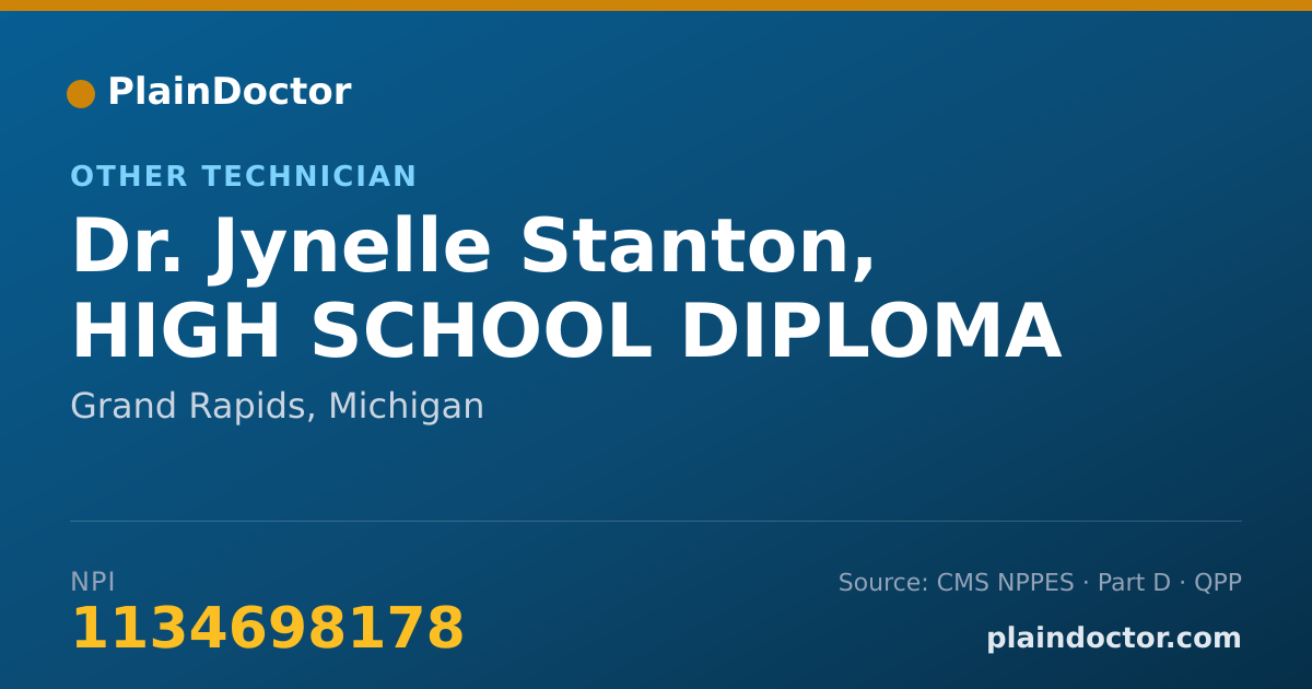 Shareable card for Jynelle Stanton, HIGH SCHOOL DIPLOMA - Other Technician, Grand Rapids, MI