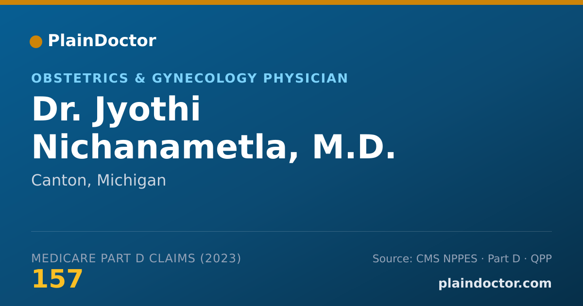 Shareable card for Jyothi Nichanametla, M.D. - Obstetrics & Gynecology Physician, Canton, MI