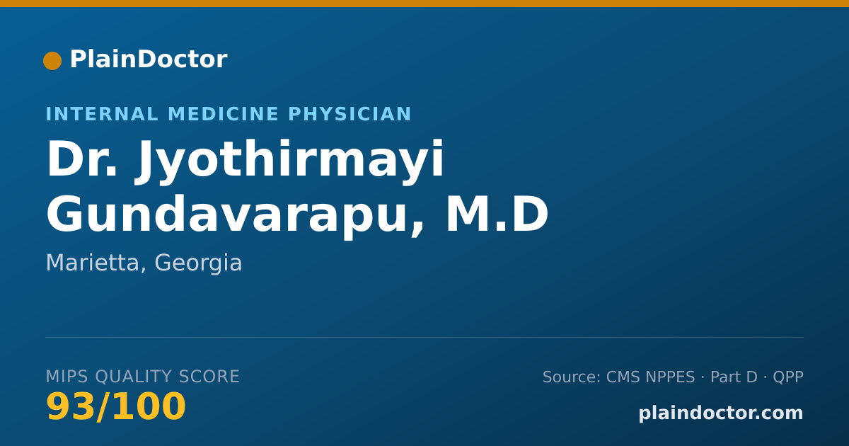 Shareable card for Jyothirmayi Gundavarapu, M.D - Internal Medicine Physician, Marietta, GA