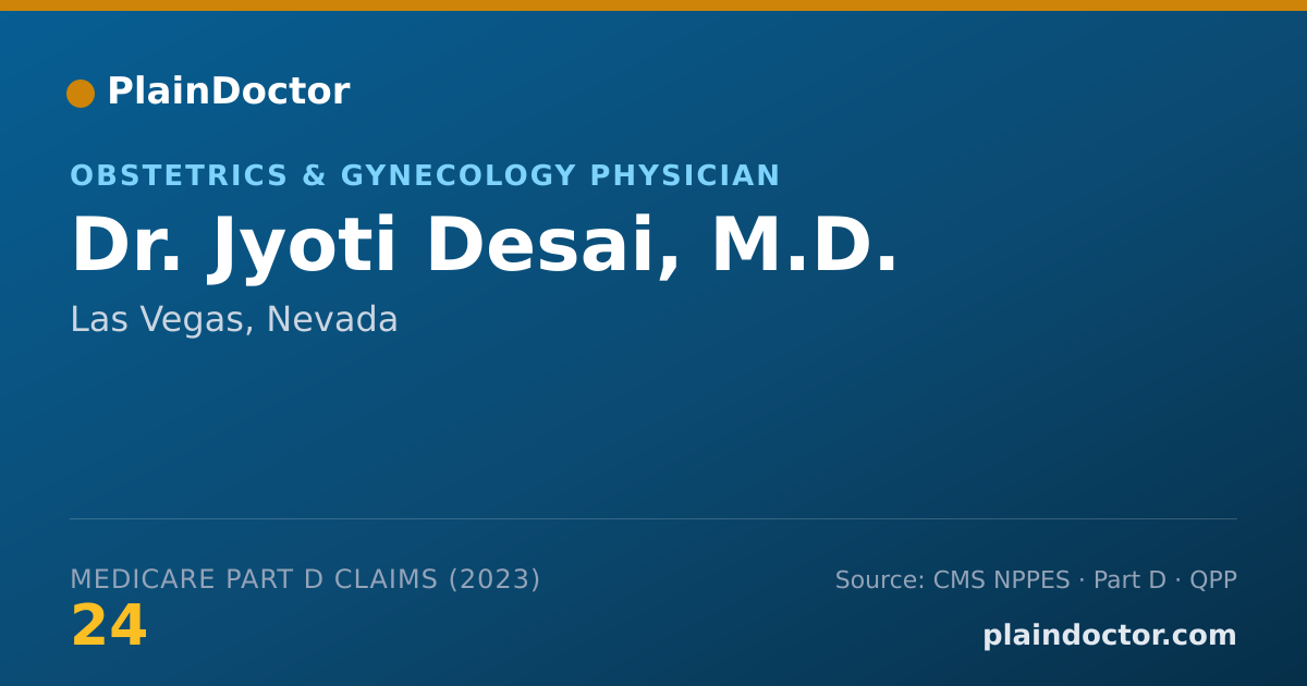 Shareable card for Jyoti Desai, M.D. - Obstetrics & Gynecology Physician, Las Vegas, NV