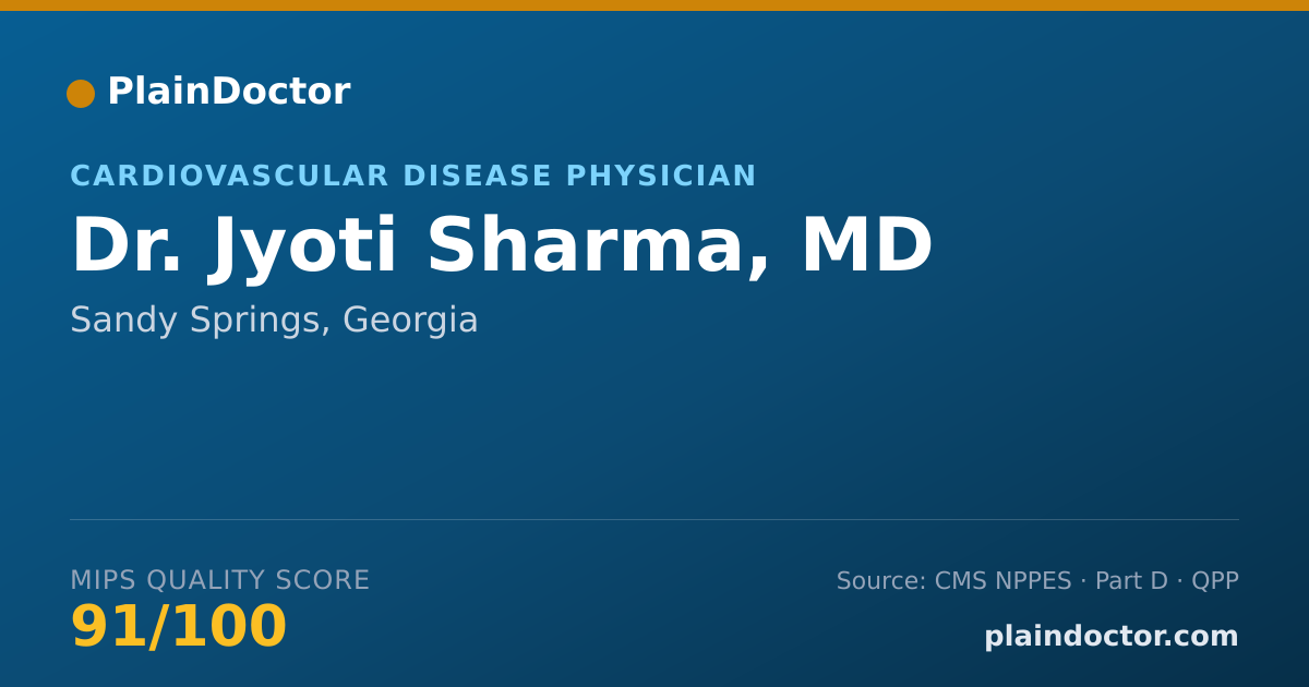 Shareable card for Jyoti Sharma, MD - Cardiovascular Disease Physician, Sandy Springs, GA