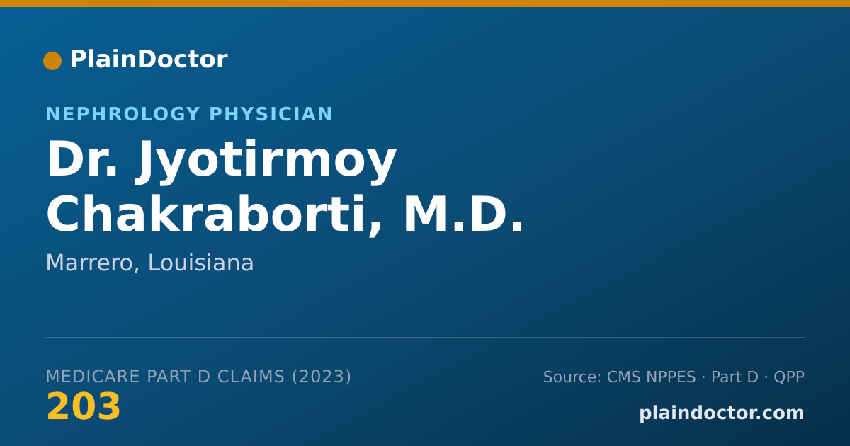 Shareable card for Jyotirmoy Chakraborti, M.D. - Nephrology Physician, Marrero, LA