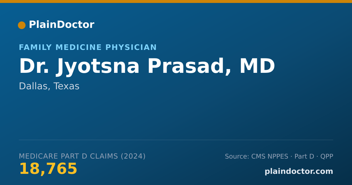Shareable card for Jyotsna Prasad, MD - Family Medicine Physician, Dallas, TX