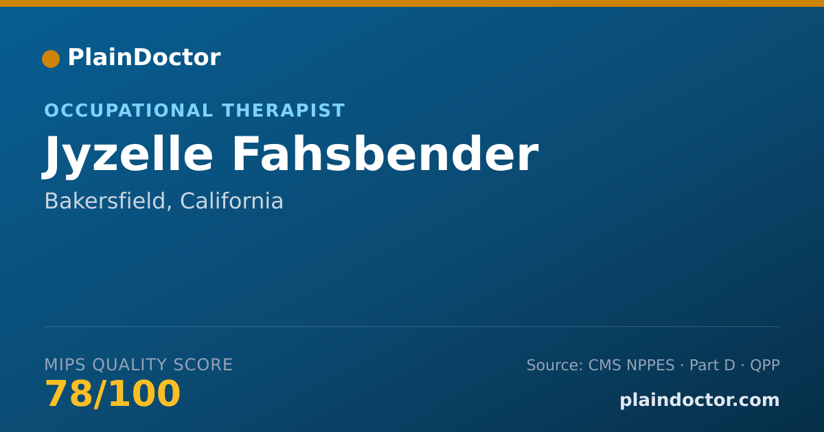 Shareable card for Jyzelle Fahsbender - Occupational Therapist, Bakersfield, CA