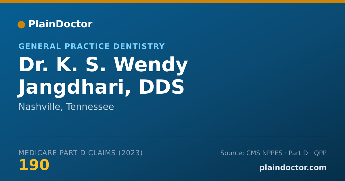 Shareable card for K. S. Wendy Jangdhari, DDS - General Practice Dentistry, Nashville, TN