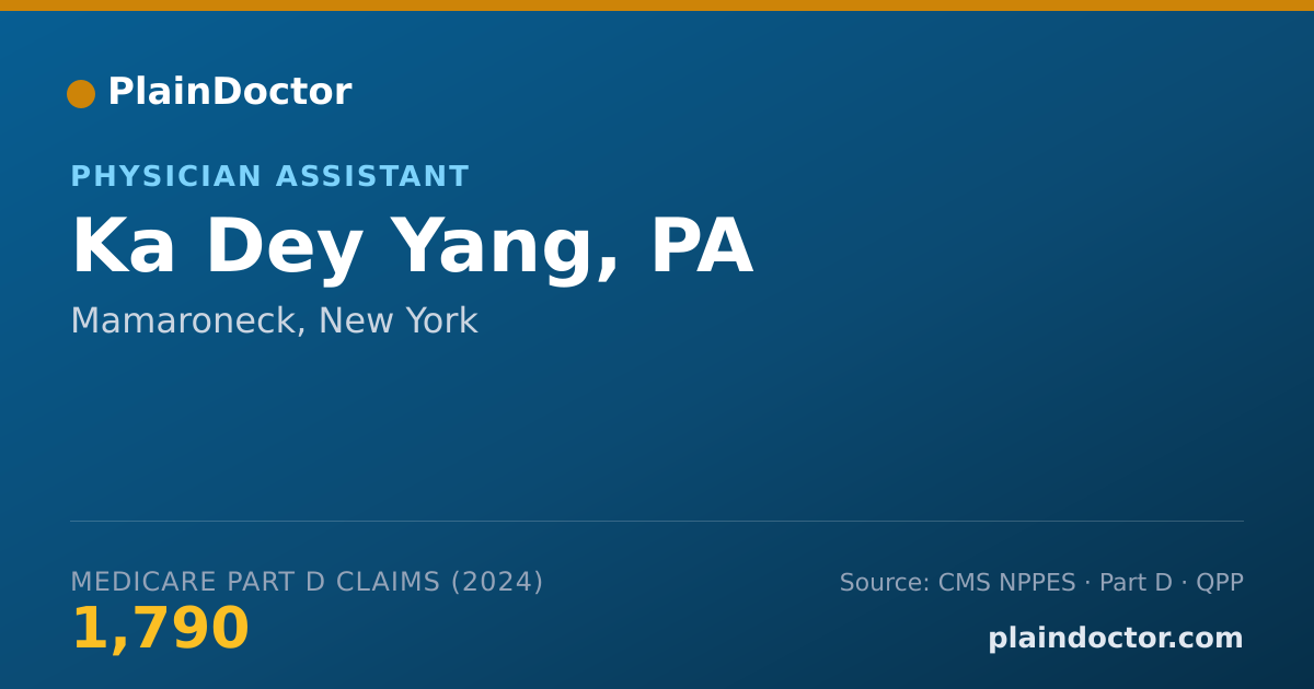 Shareable card for Ka Dey Yang, PA - Physician Assistant, Mamaroneck, NY