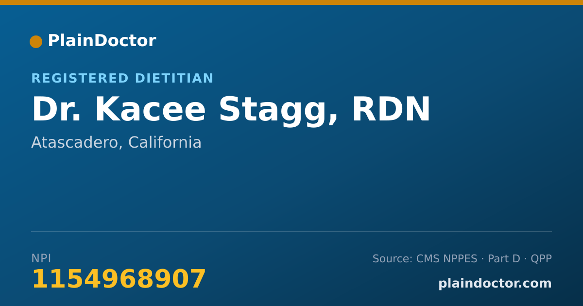 Shareable card for Kacee Stagg, RDN - Registered Dietitian, Atascadero, CA