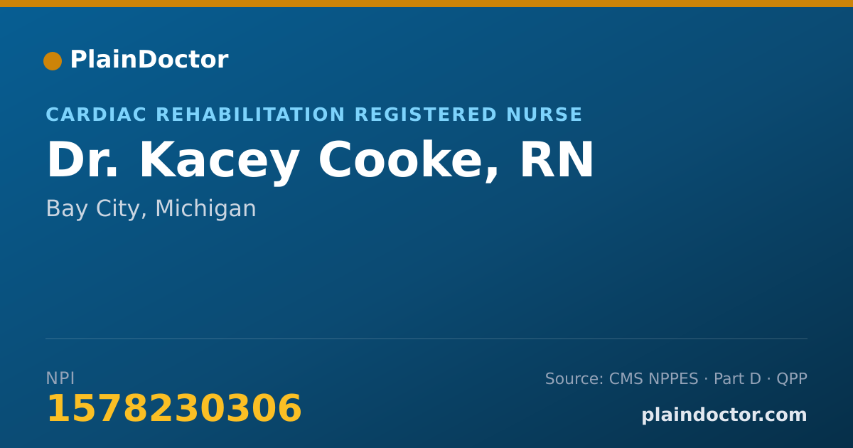 Shareable card for Kacey Cooke, RN - Cardiac Rehabilitation Registered Nurse, Bay City, MI