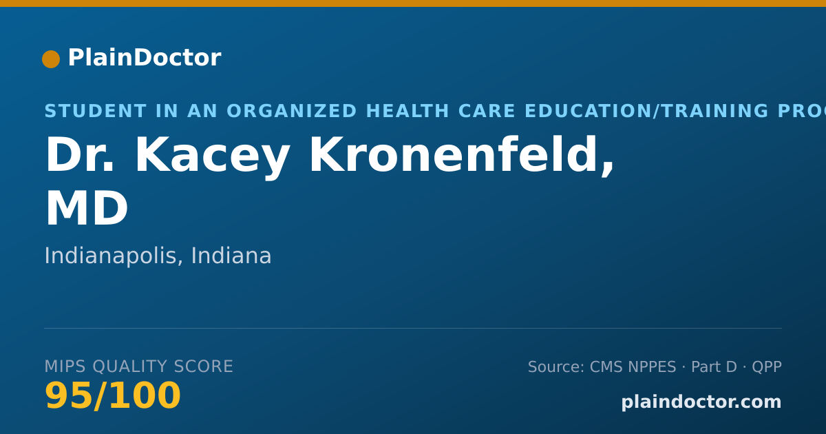 Shareable card for Kacey Kronenfeld, MD - Student in an Organized Health Care Education/Training Program, Indianapolis, IN