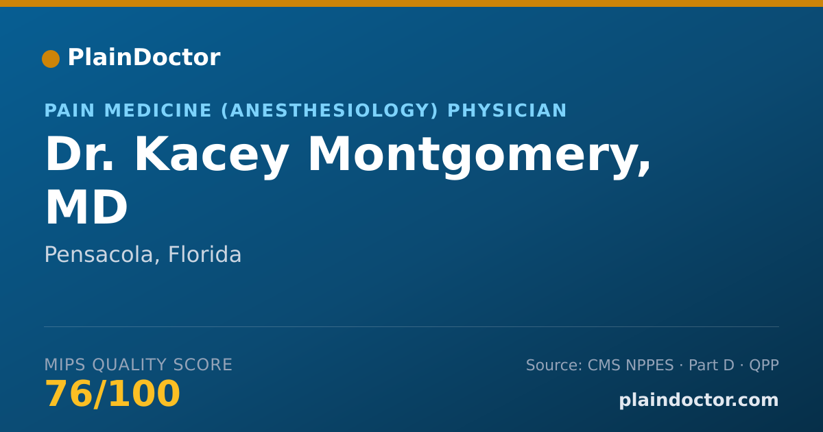 Shareable card for Kacey Montgomery, MD - Pain Medicine (Anesthesiology) Physician, Pensacola, FL