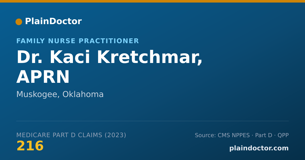 Shareable card for Kaci Kretchmar, APRN - Family Nurse Practitioner, Muskogee, OK