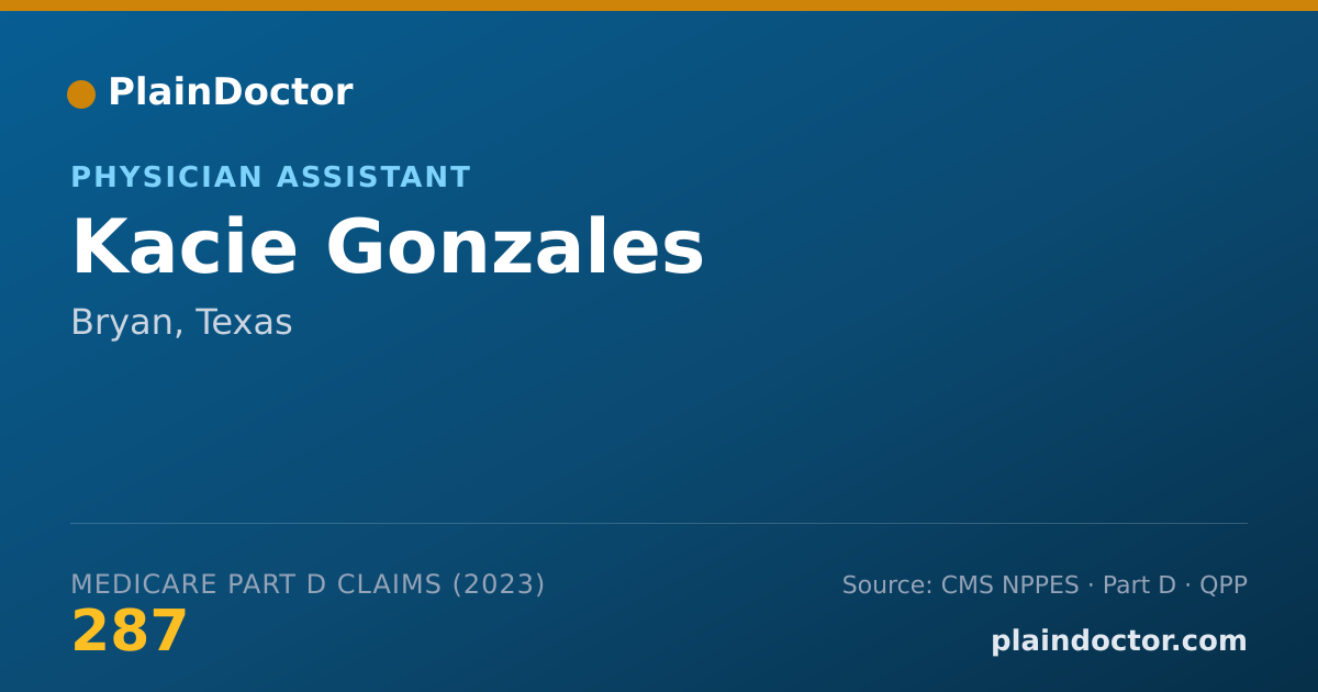 Shareable card for Kacie Gonzales - Physician Assistant, Bryan, TX