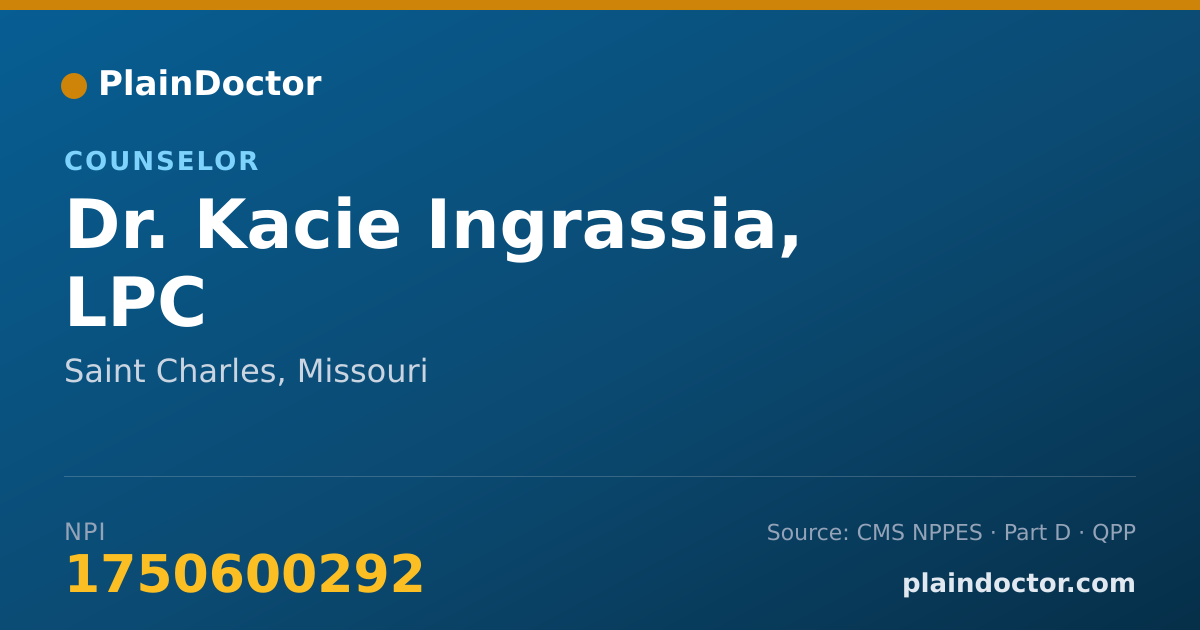 Shareable card for Kacie Ingrassia, LPC - Counselor, Saint Charles, MO