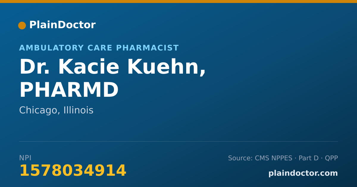 Shareable card for Kacie Kuehn, PHARMD - Ambulatory Care Pharmacist, Chicago, IL