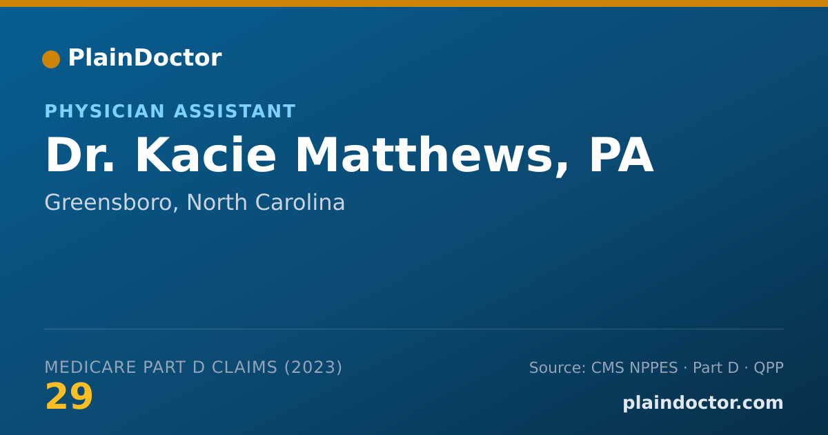 Shareable card for Kacie Matthews, PA - Physician Assistant, Greensboro, NC